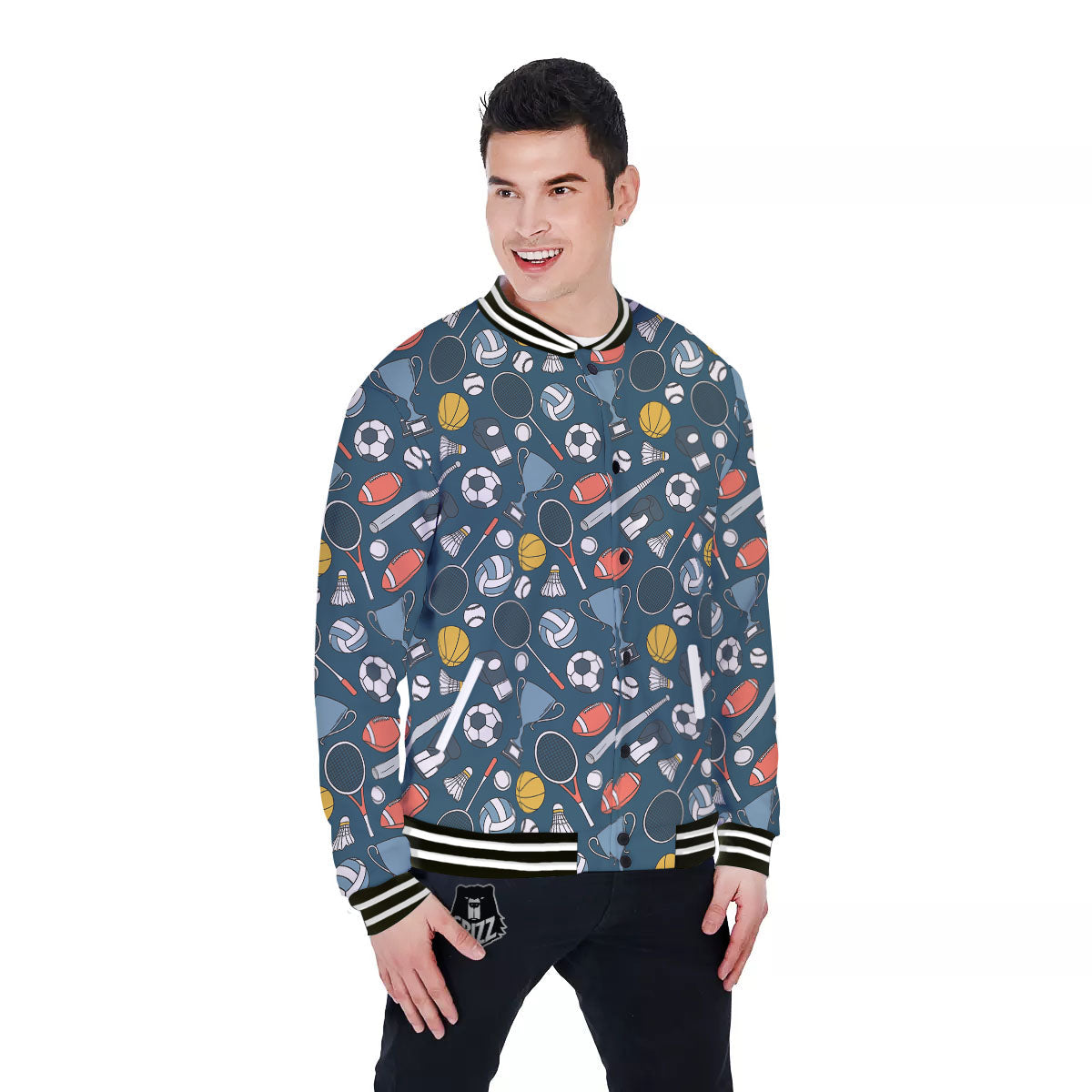 Sport Lacrosse Print Pattern Baseball Jacket-grizzshop