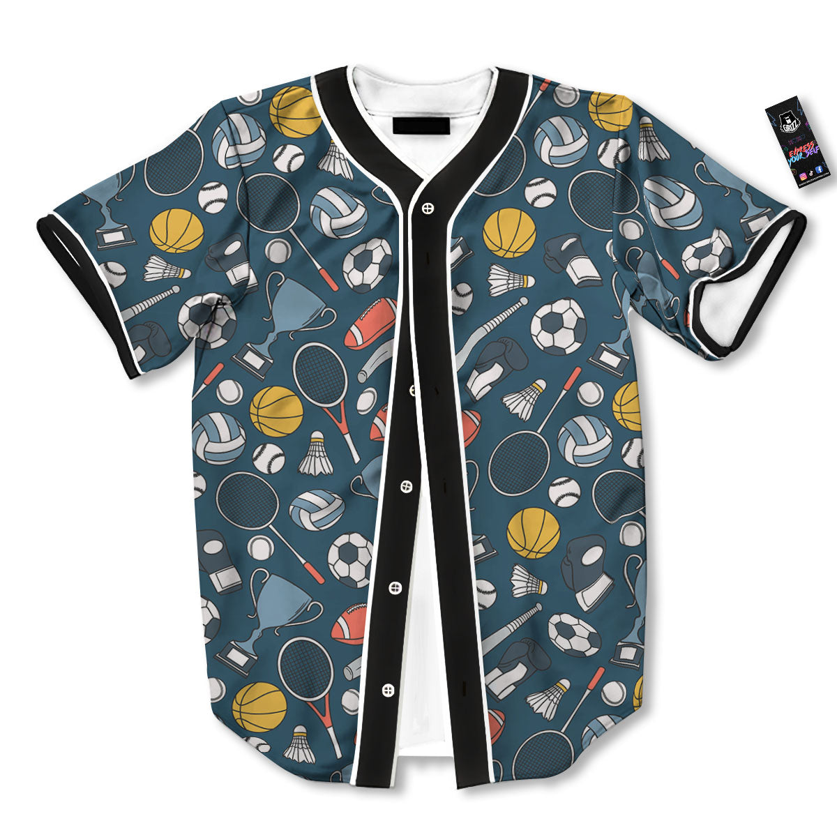 Sport Lacrosse Print Pattern Baseball Jersey-grizzshop