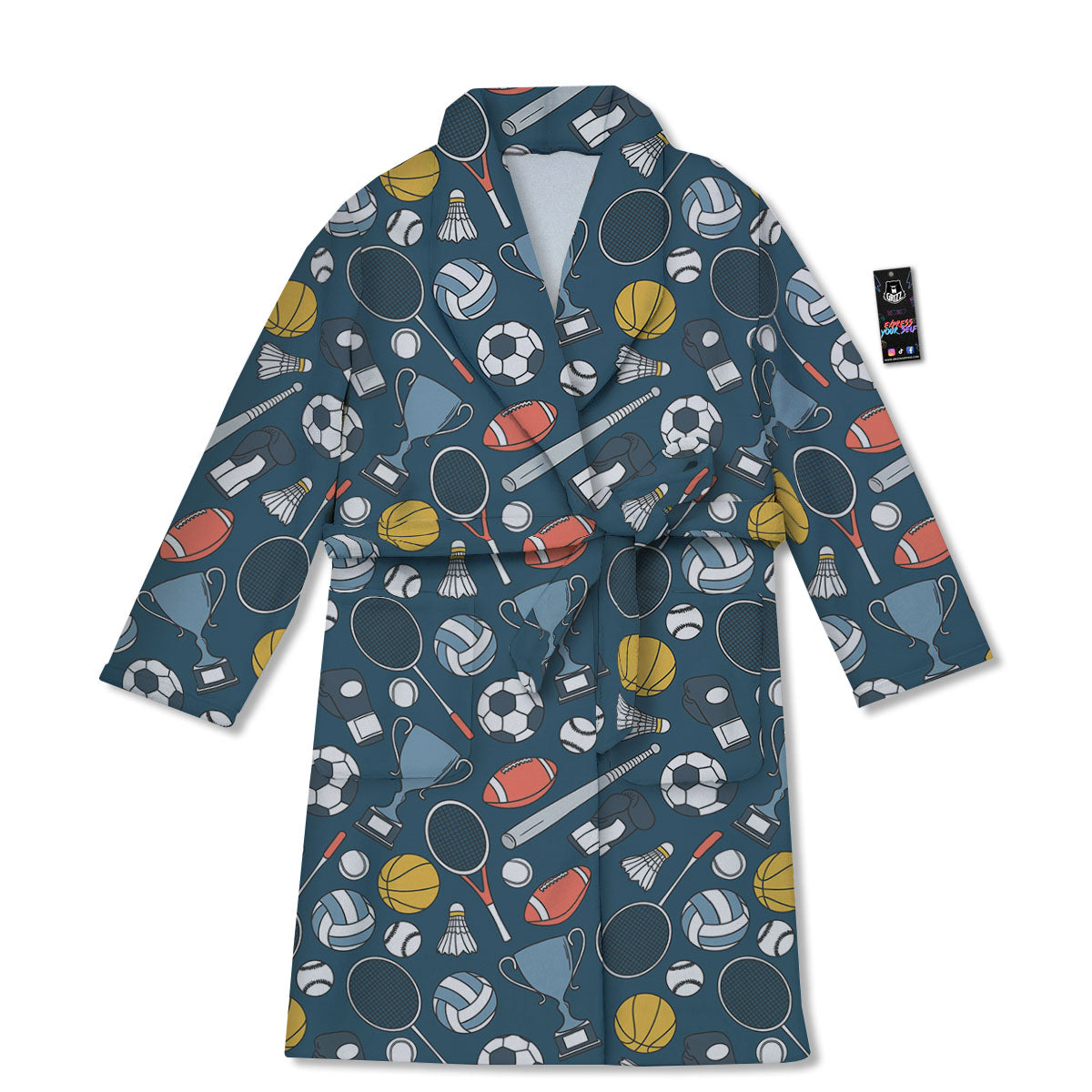 Sport Lacrosse Print Pattern Bathrobe-grizzshop
