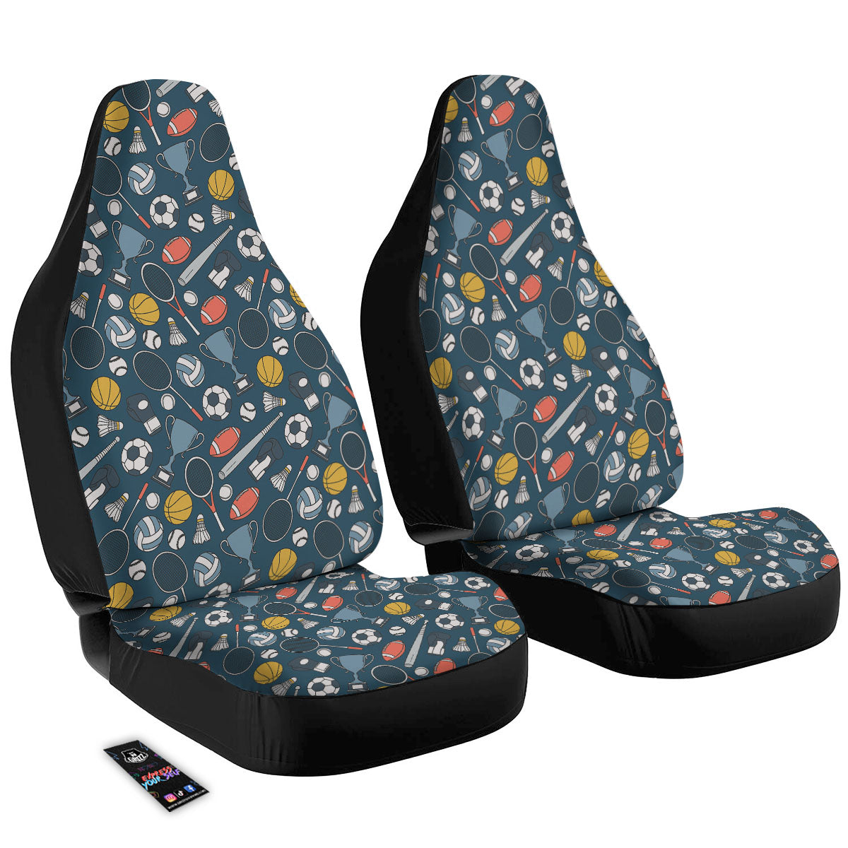 Sport Lacrosse Print Pattern Car Seat Covers-grizzshop