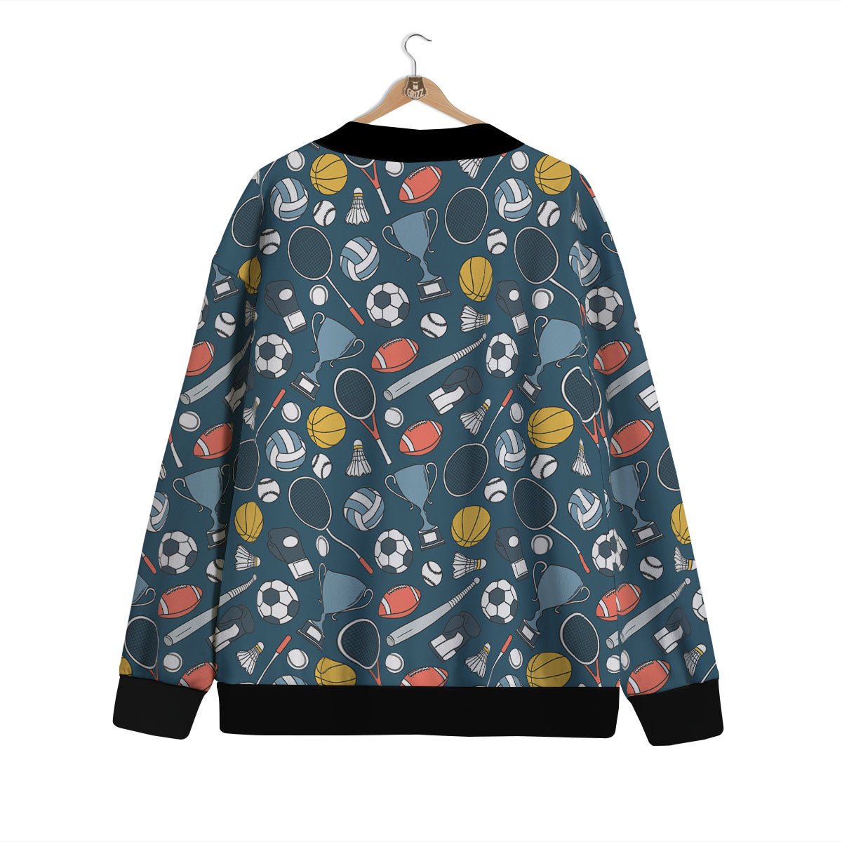 Sport Lacrosse Print Pattern Cardigan-grizzshop