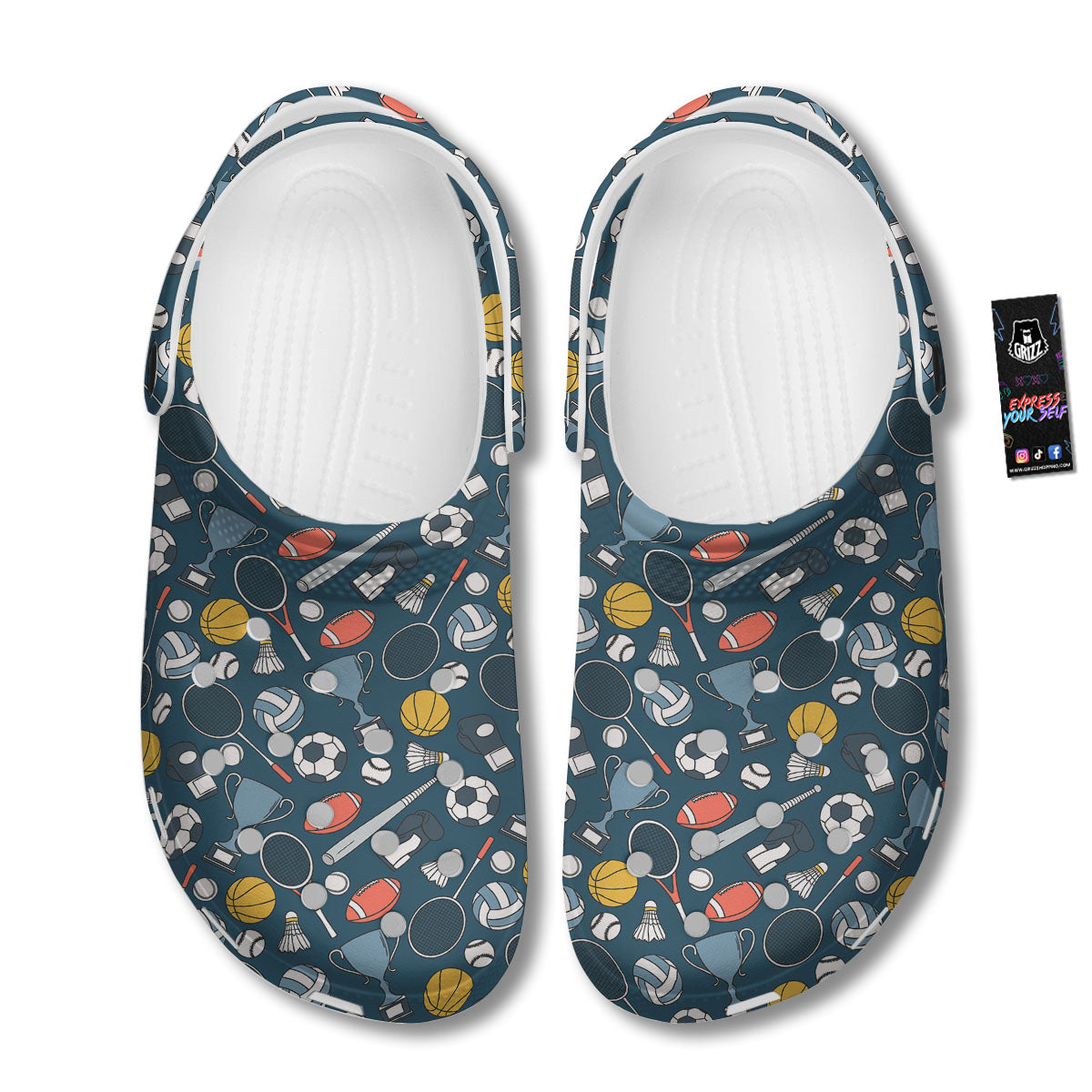 Sport Lacrosse Print Pattern Clog-grizzshop