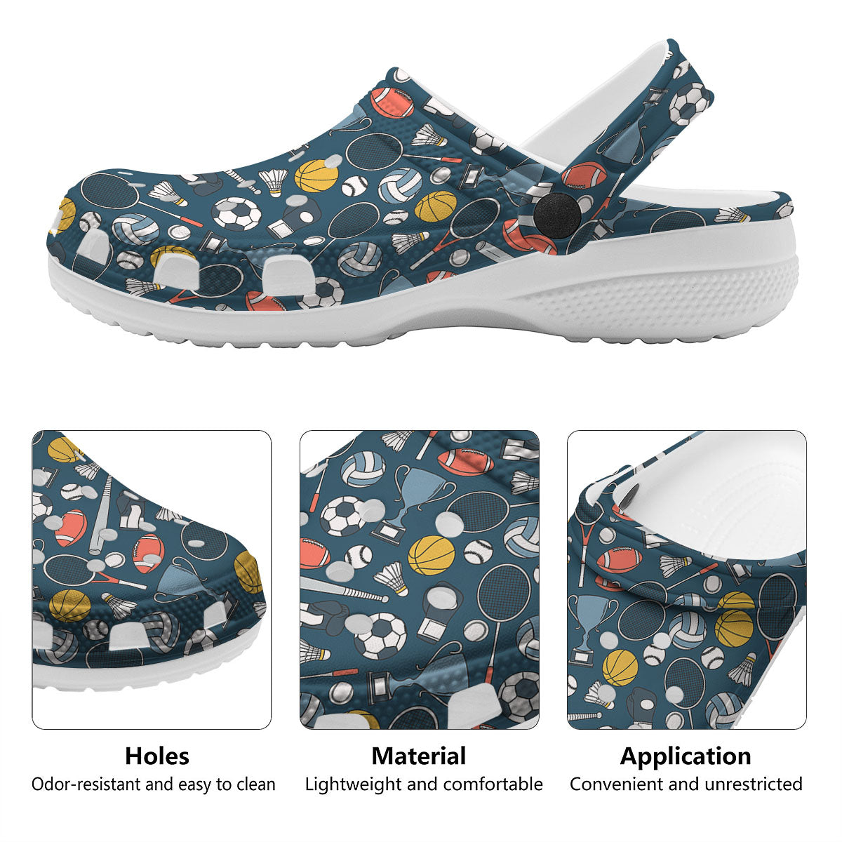 Sport Lacrosse Print Pattern Clog-grizzshop