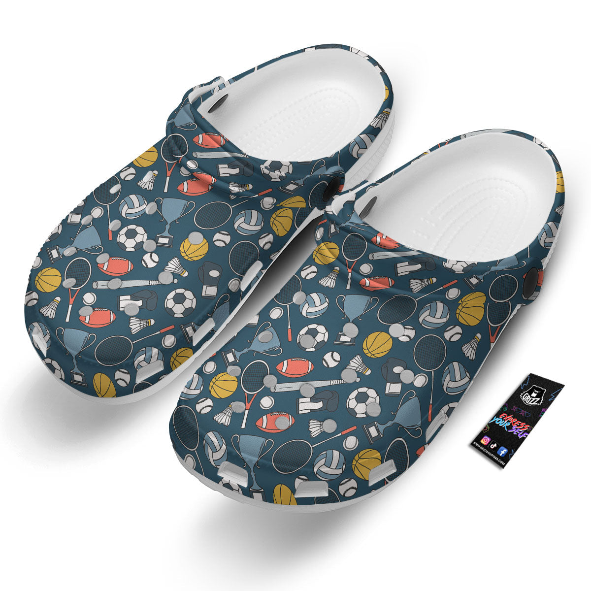 Sport Lacrosse Print Pattern Clog-grizzshop