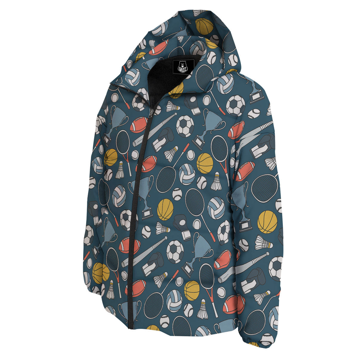 Sport Lacrosse Print Pattern Down Jacket-grizzshop