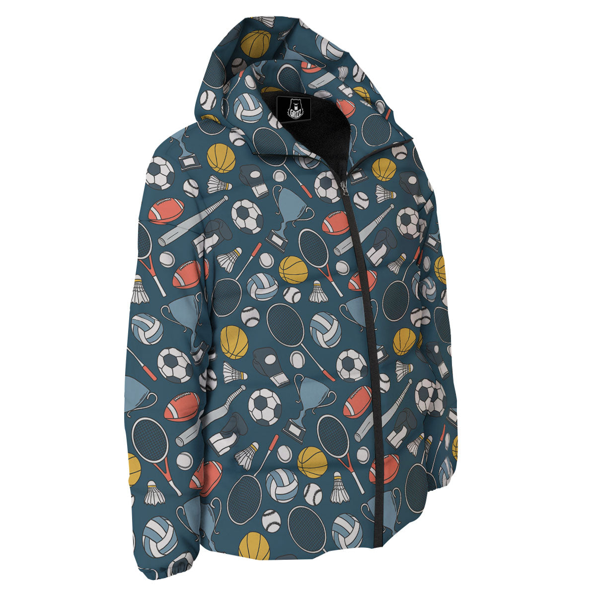 Sport Lacrosse Print Pattern Down Jacket-grizzshop