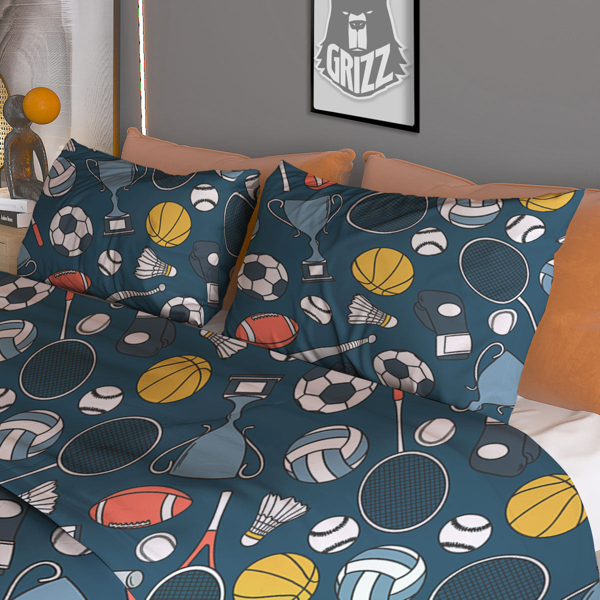 Sport Lacrosse Print Pattern Duvet Cover Bedding Set