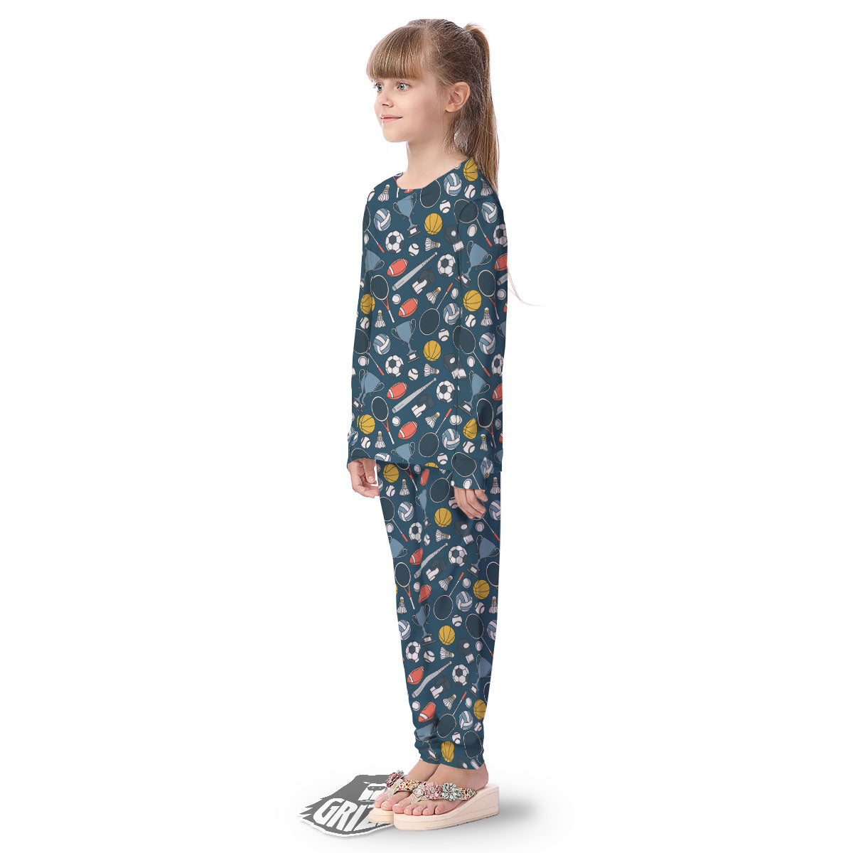 Sport Lacrosse Print Pattern Kid's Pajamas-grizzshop