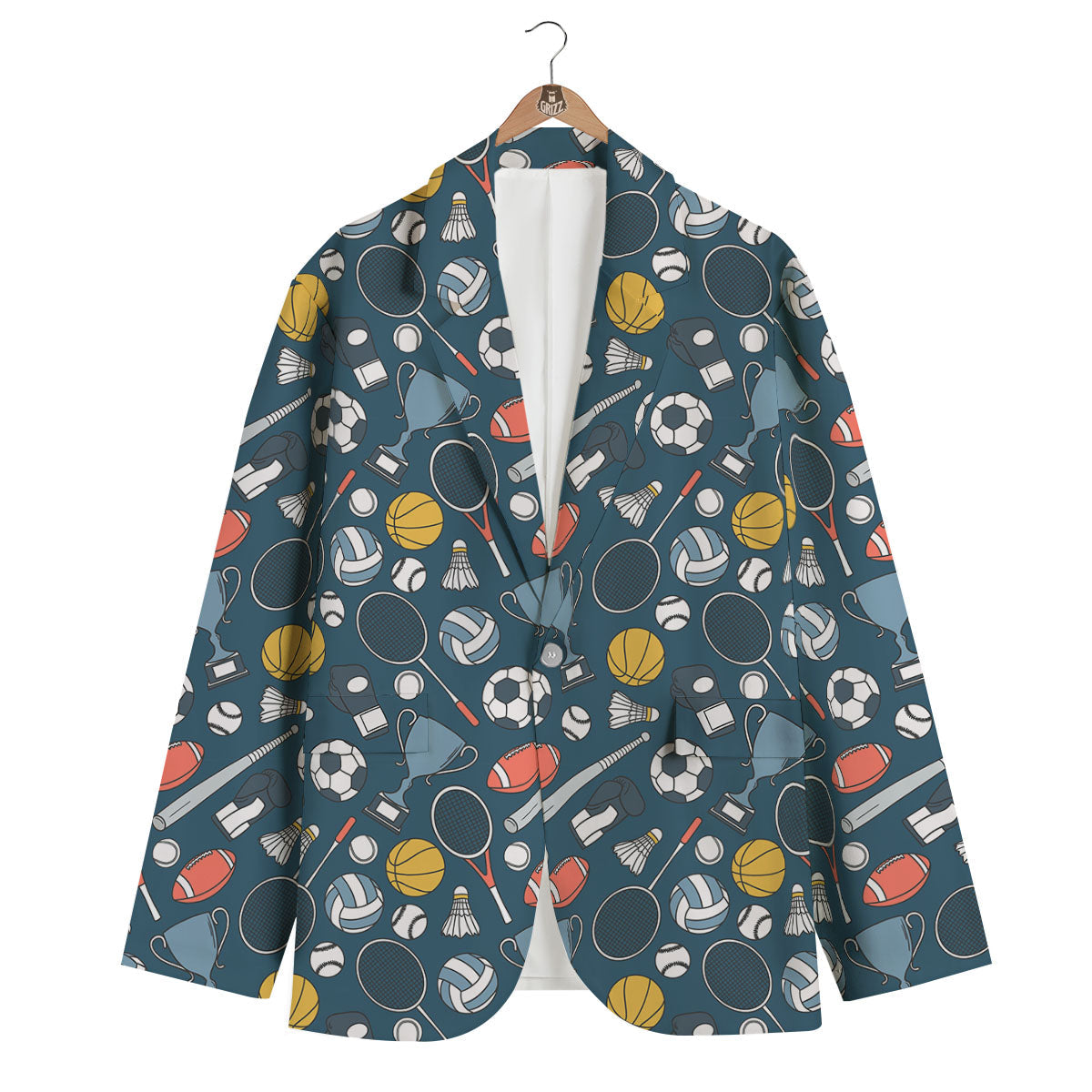 Sport Lacrosse Print Pattern Men's Blazer-grizzshop