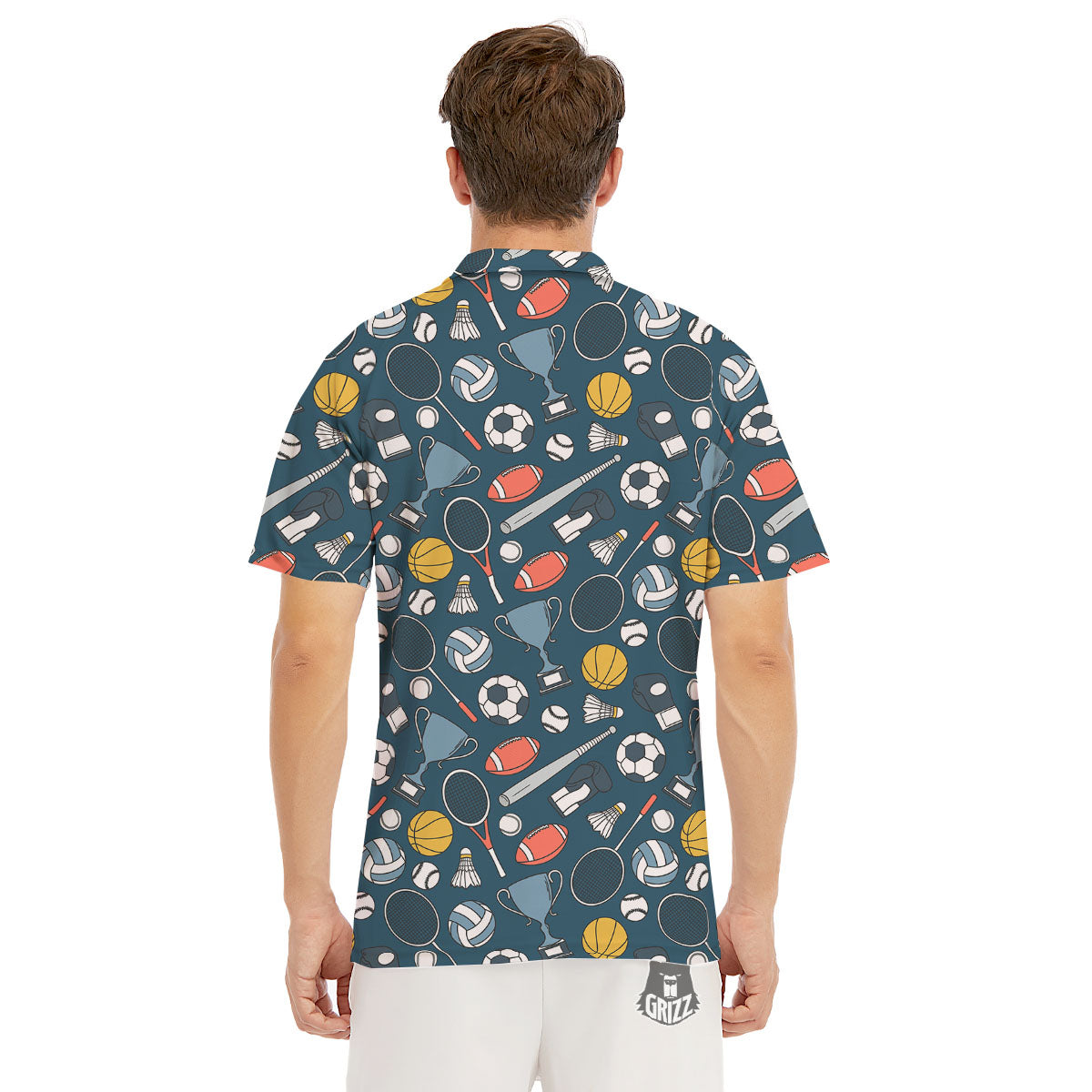Sport Lacrosse Print Pattern Men's Golf Shirts-grizzshop
