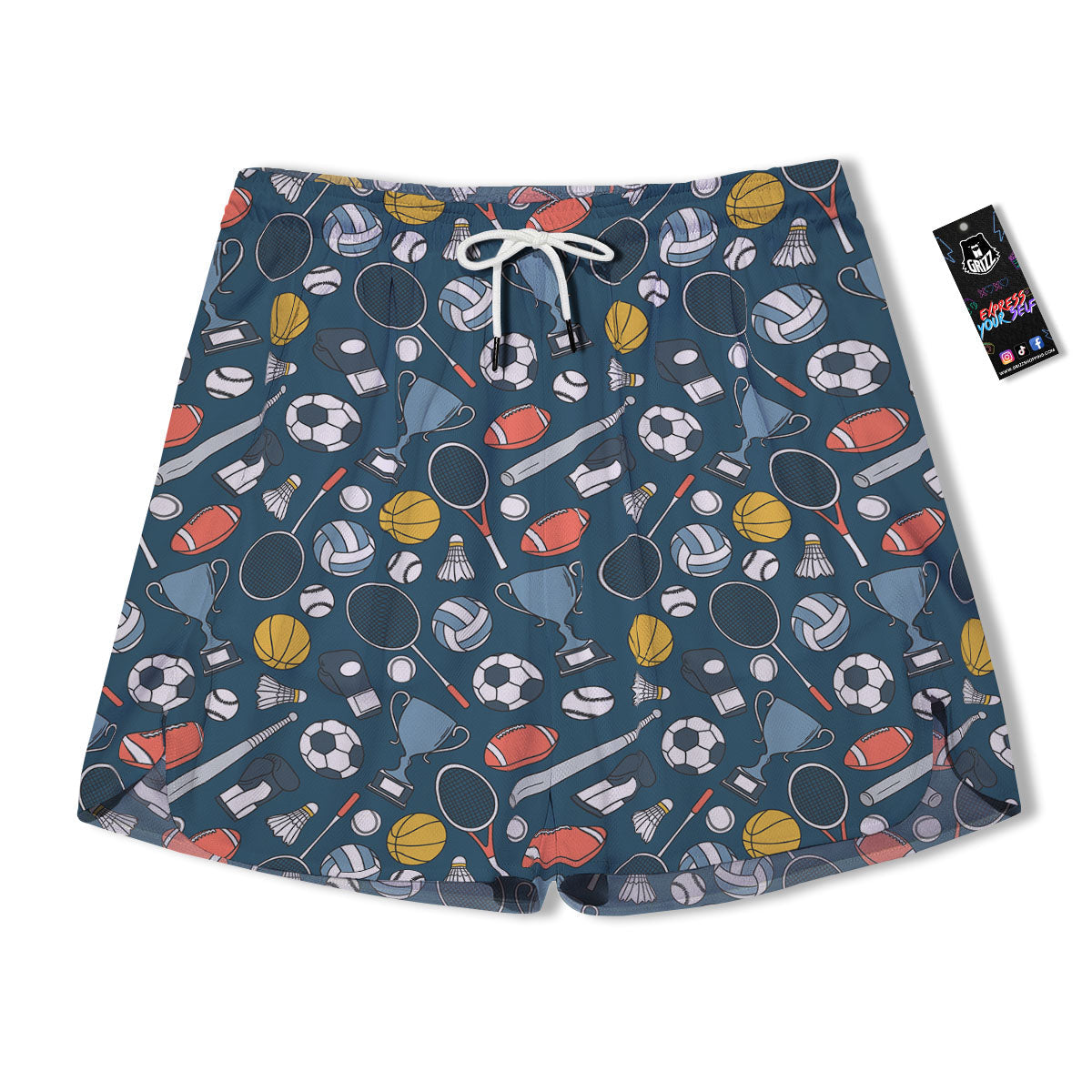 Sport Lacrosse Print Pattern Men's Running Shorts-grizzshop