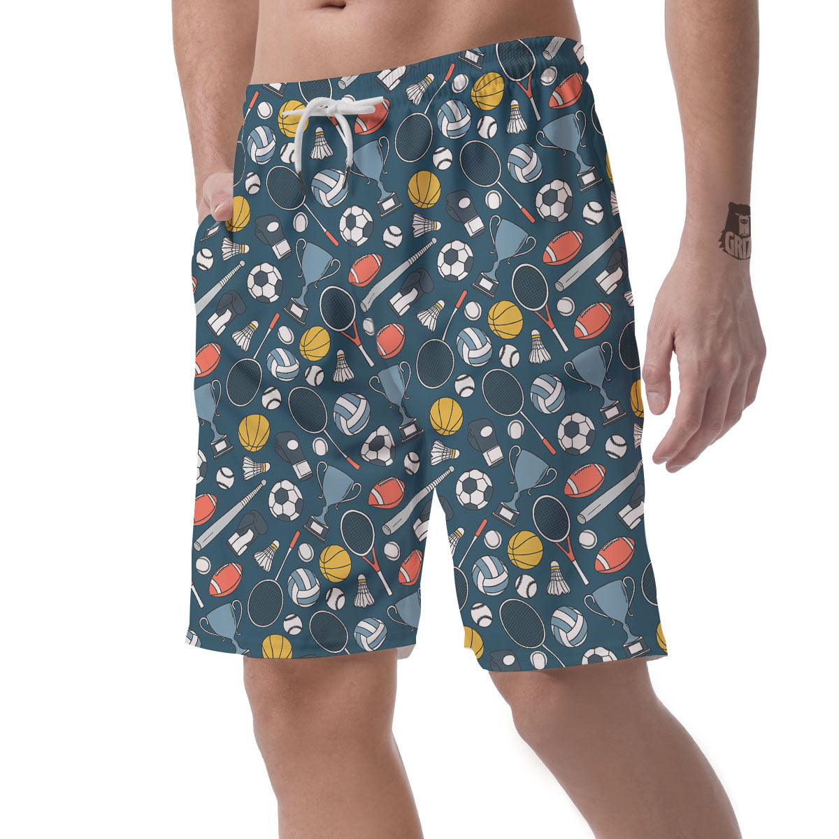 Sport Lacrosse Print Pattern Men's Shorts-grizzshop