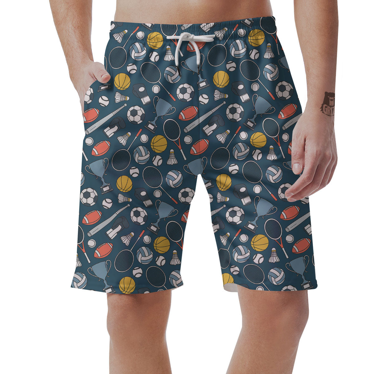 Sport Lacrosse Print Pattern Men's Shorts-grizzshop