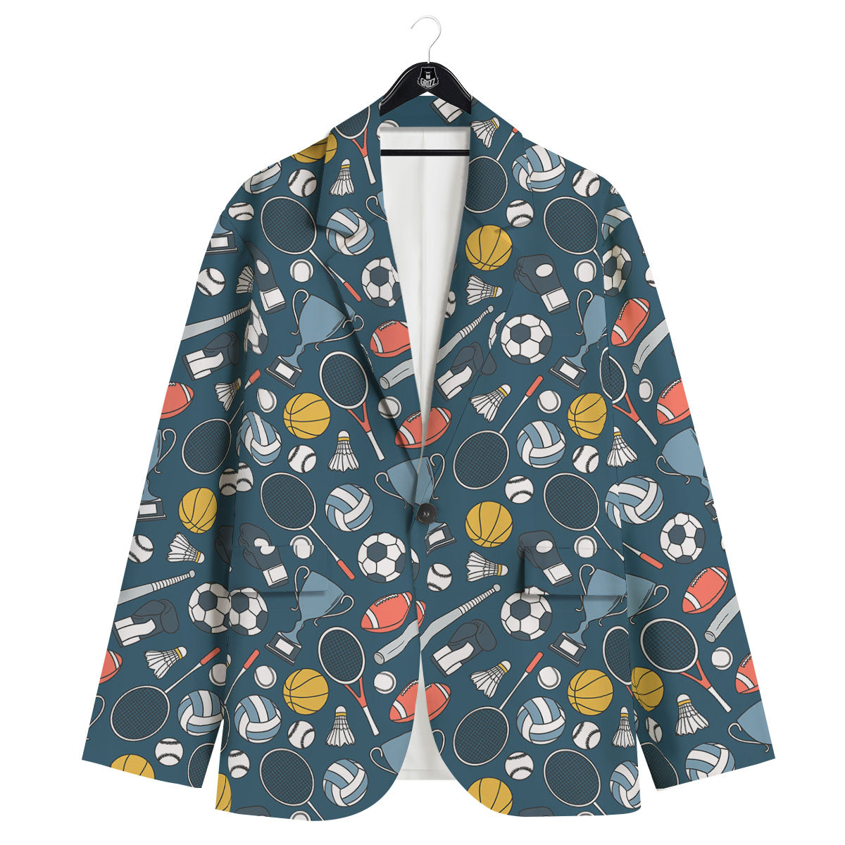 Sport Lacrosse Print Pattern Men's Sport Coat-grizzshop