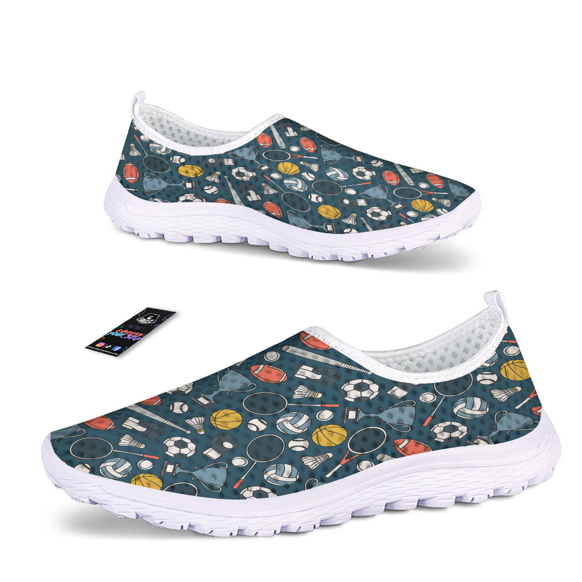 Sport Lacrosse Print Pattern Nurse Shoes-grizzshop