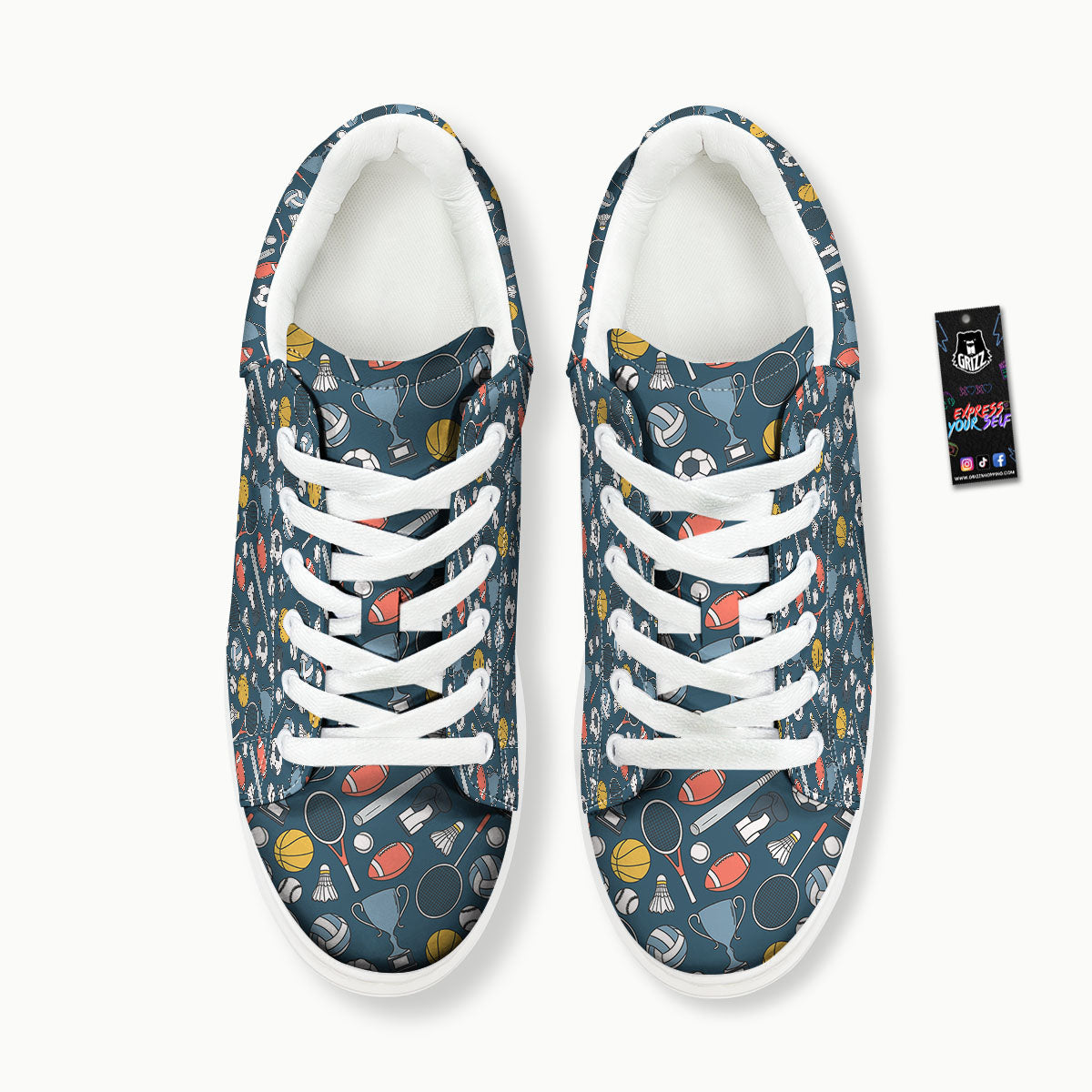 Sport Lacrosse Print Pattern Platform Shoes-grizzshop