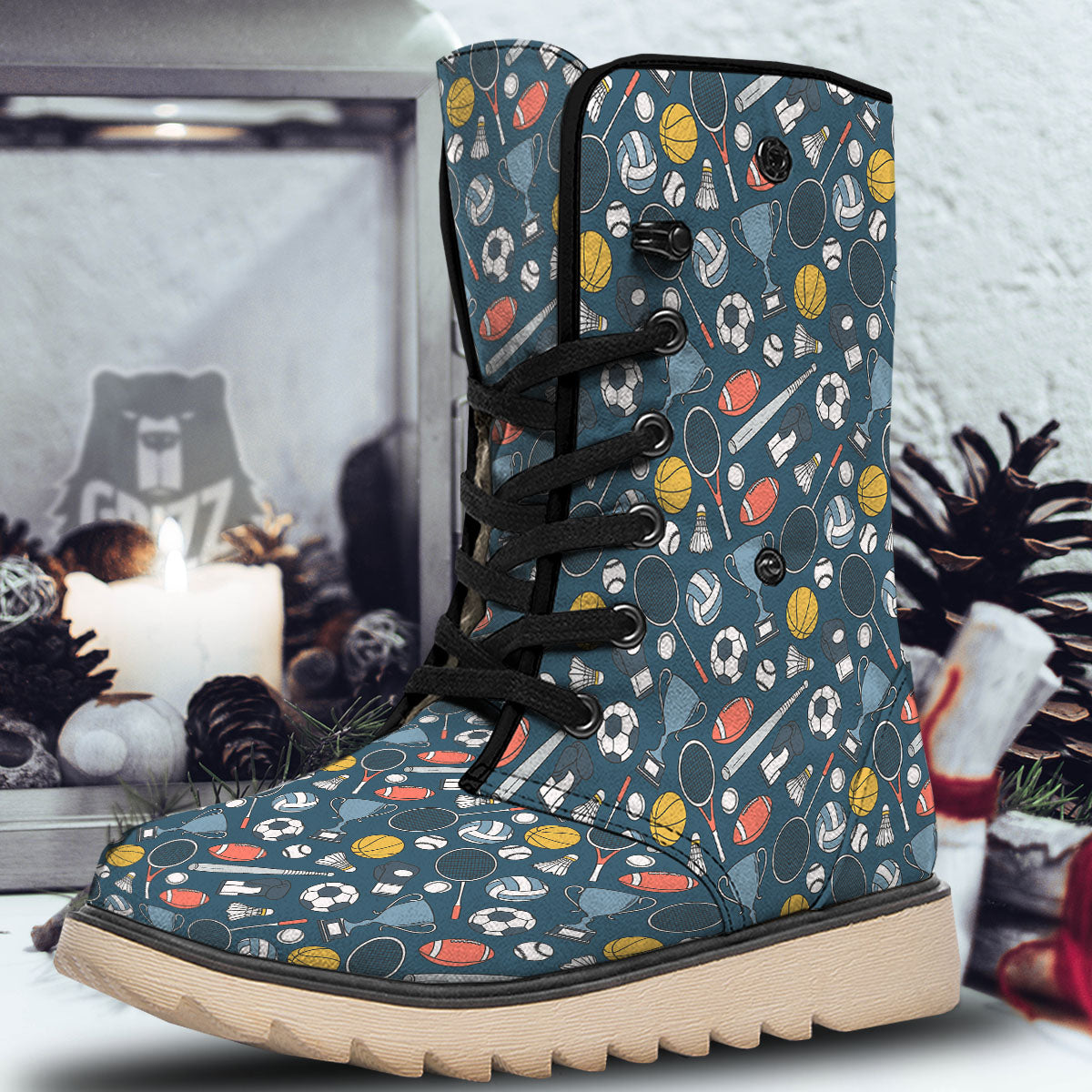 Sport Lacrosse Print Pattern Snow Boots-grizzshop
