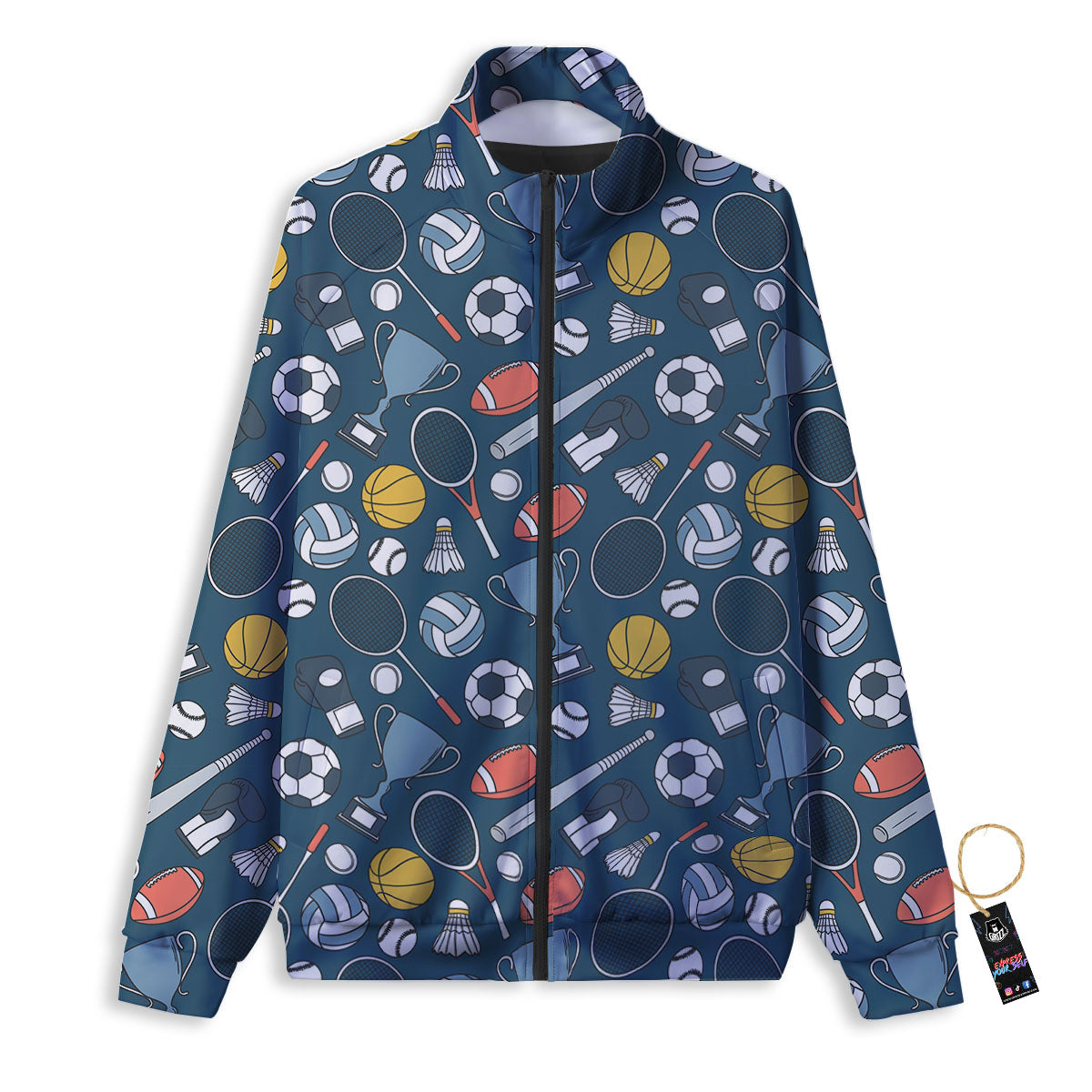 Sport Lacrosse Print Pattern Track Jacket-grizzshop
