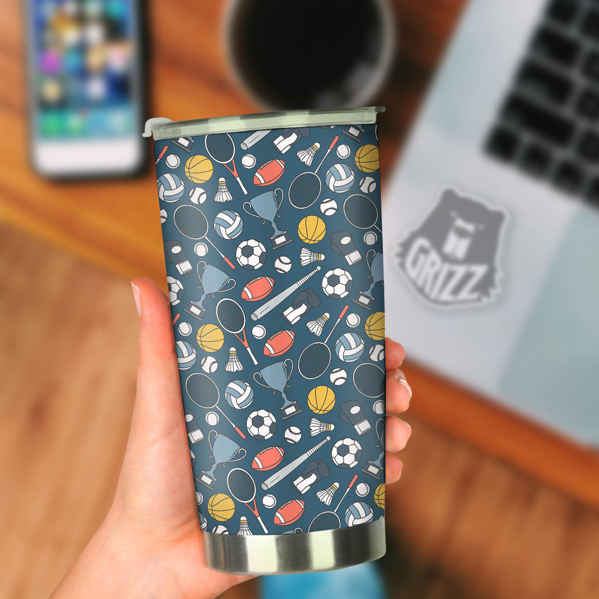 Sport Lacrosse Print Pattern Tumbler-grizzshop