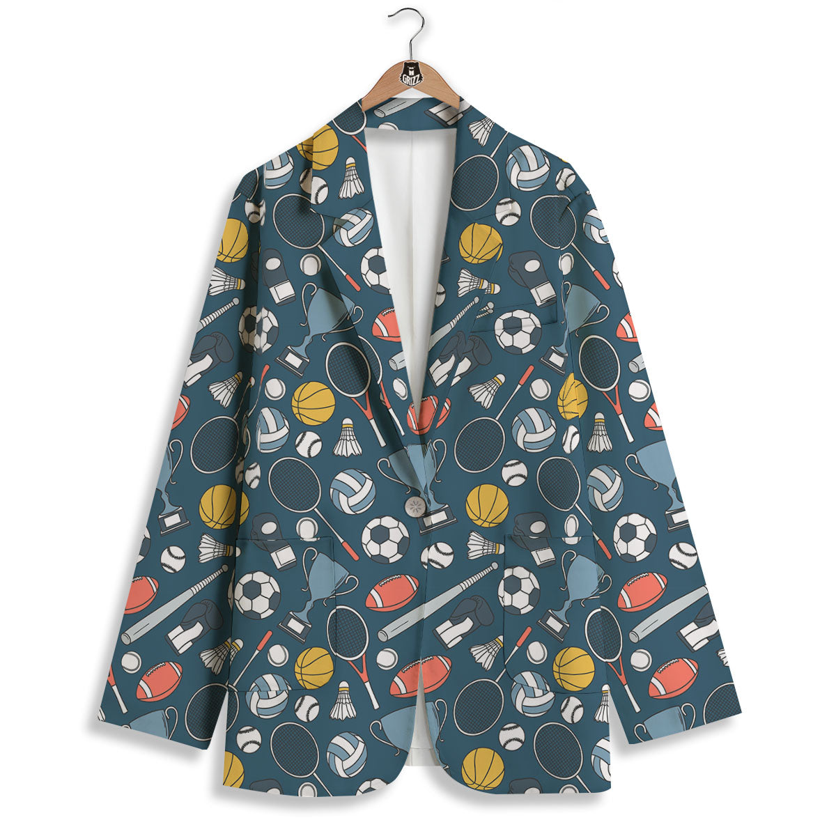 Sport Lacrosse Print Pattern Women's Blazer-grizzshop