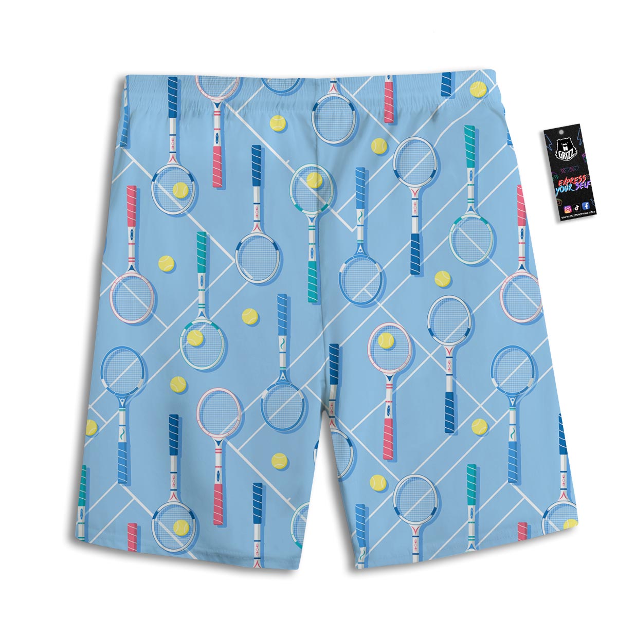 Sport Tennis Print Pattern Men's Athletic Shorts