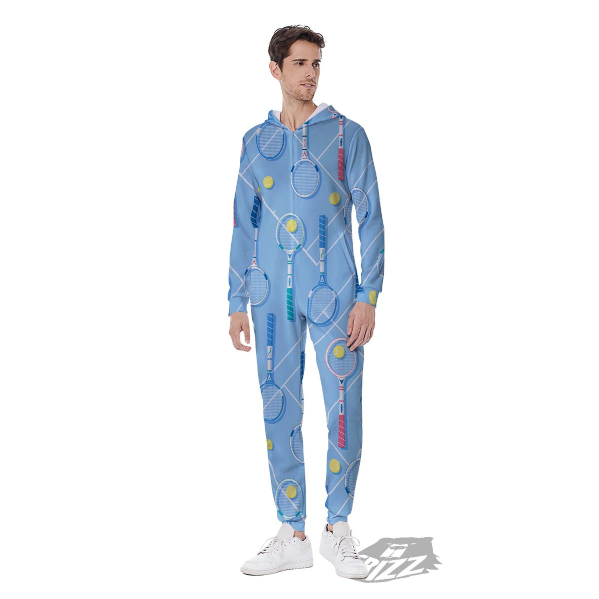 Sport Tennis Print Pattern Men's Jumpsuit-grizzshop