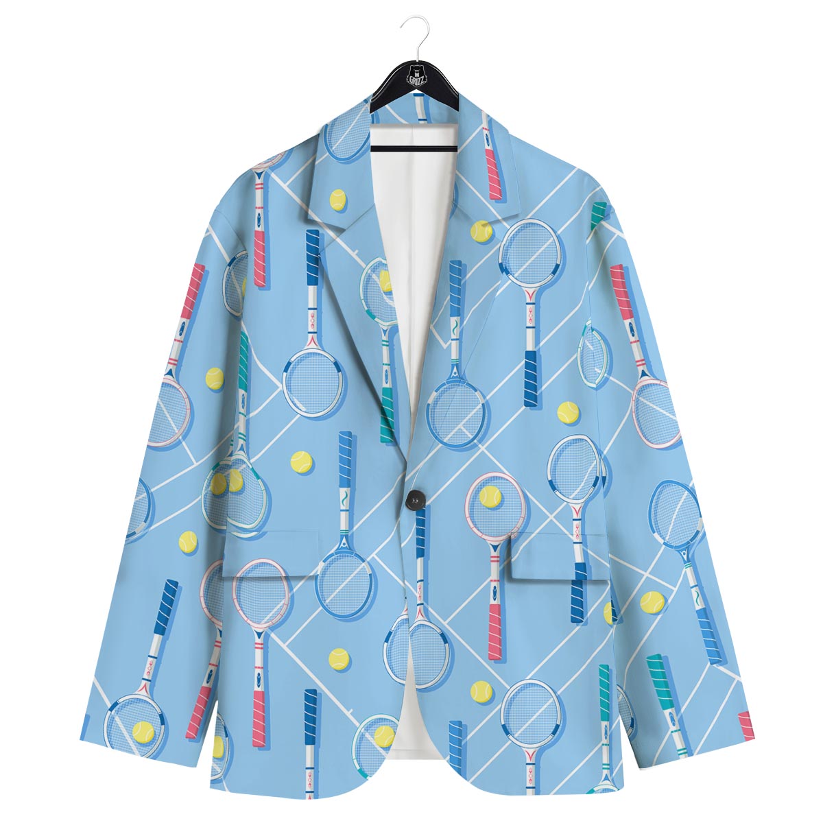 Sport Tennis Print Pattern Men's Sport Coat-grizzshop