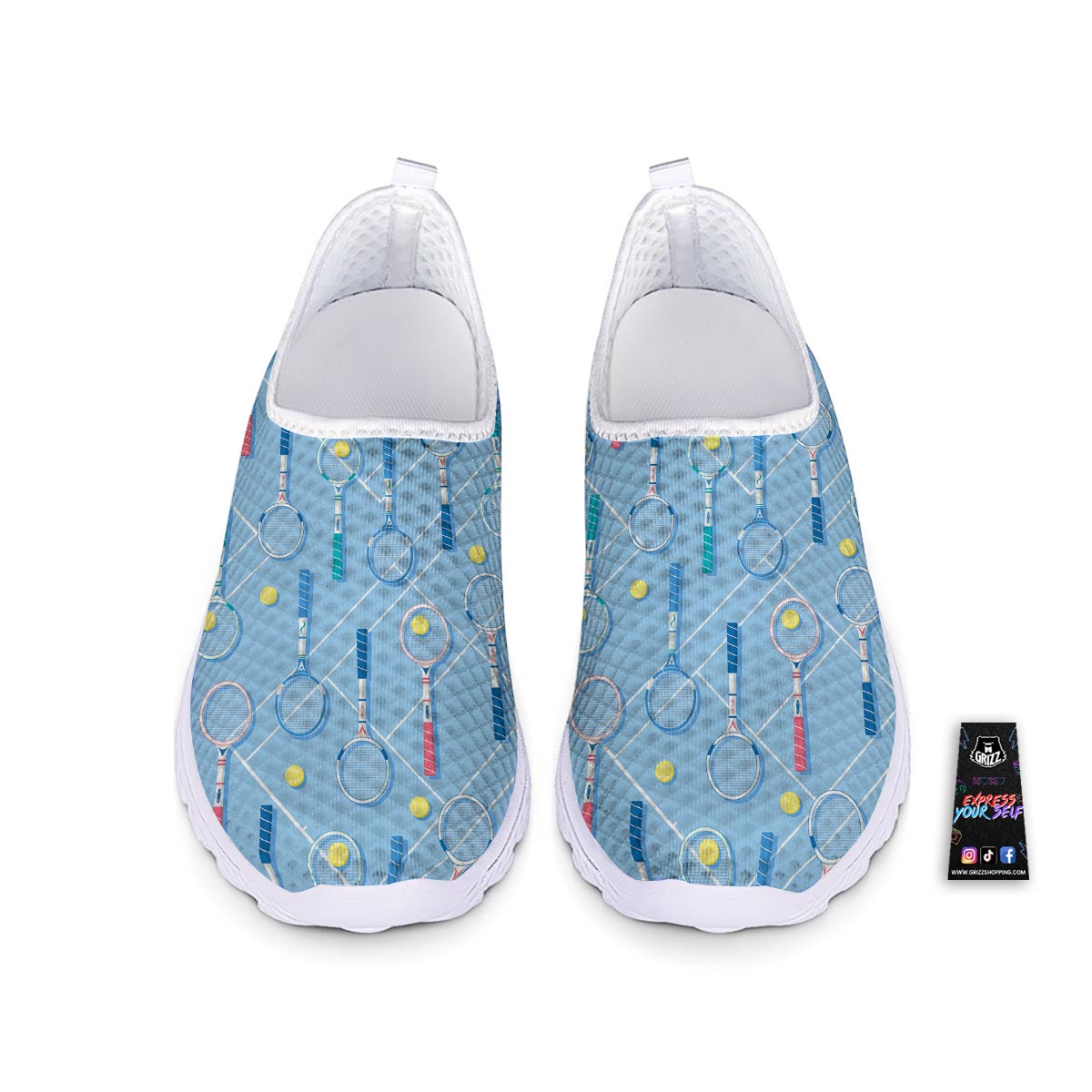 Sport Tennis Print Pattern Nurse Shoes-grizzshop