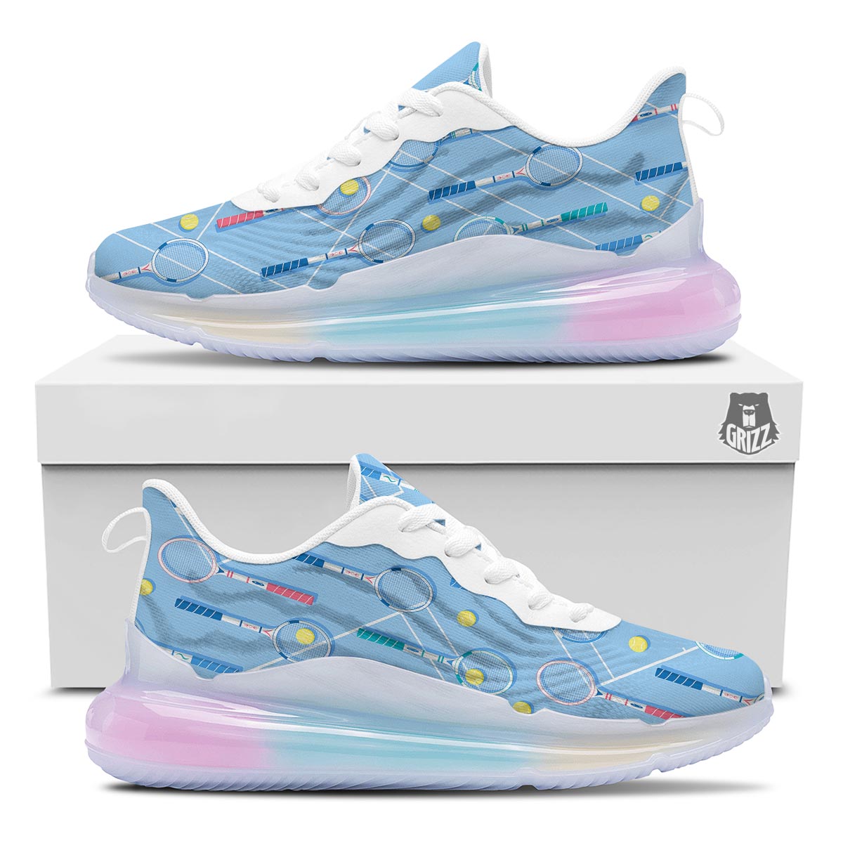 Sport Tennis Print Pattern Running Sneakers-grizzshop