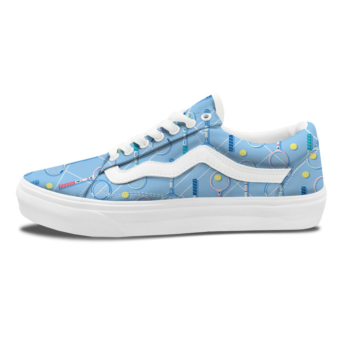 Sport Tennis Print Pattern Skate Shoes-grizzshop