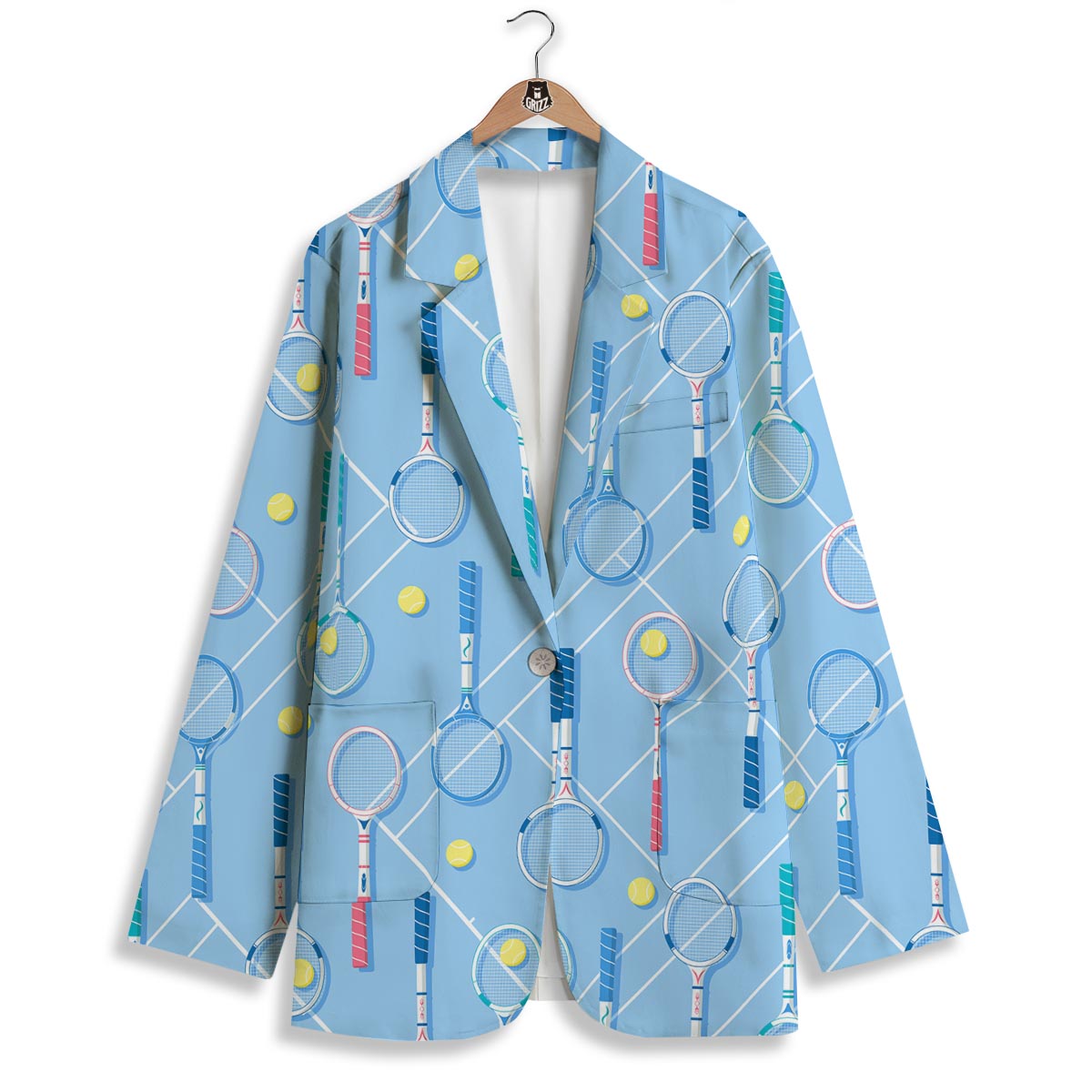 Sport Tennis Print Pattern Women's Blazer-grizzshop
