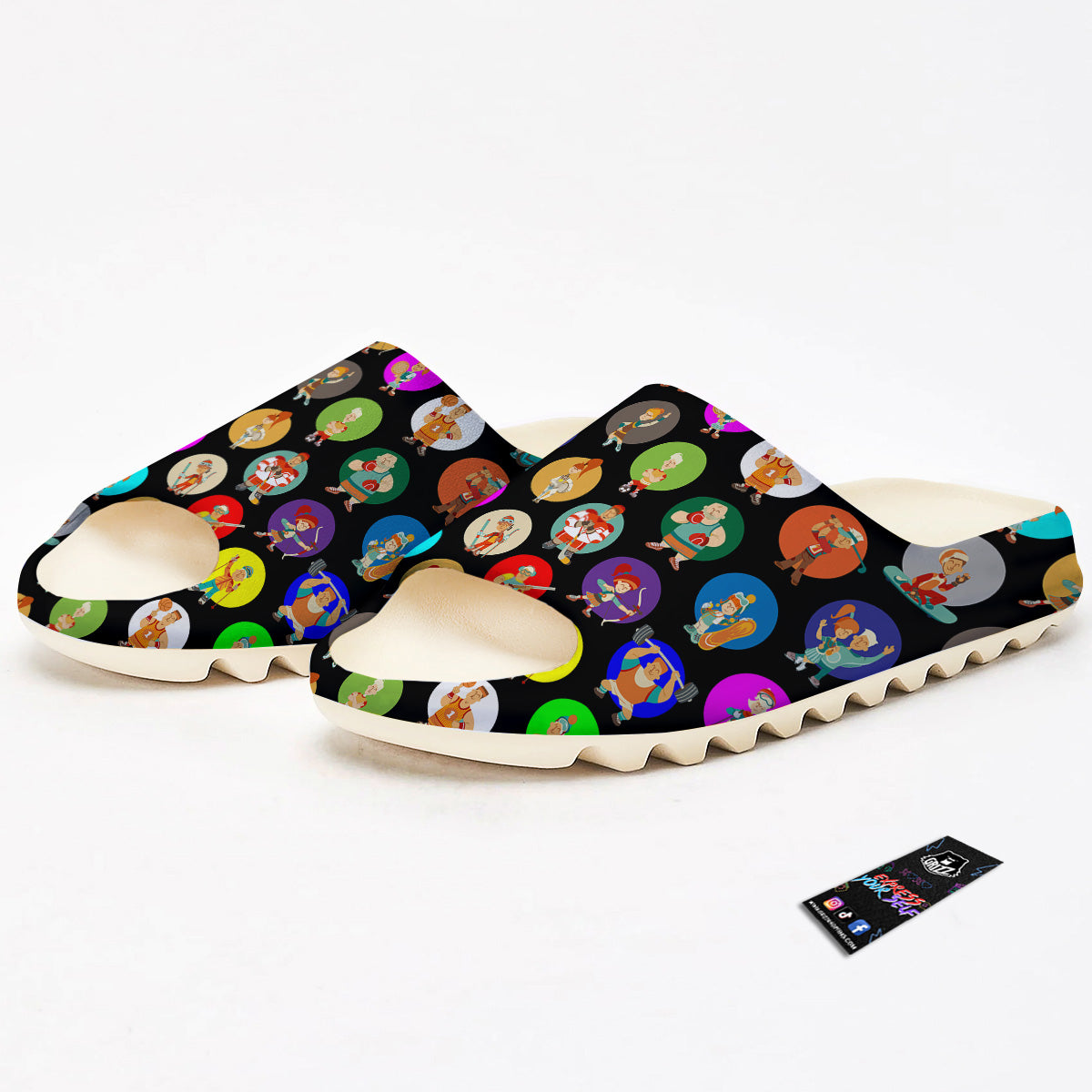 Sport Colorful Print Pattern Sandals-grizzshop