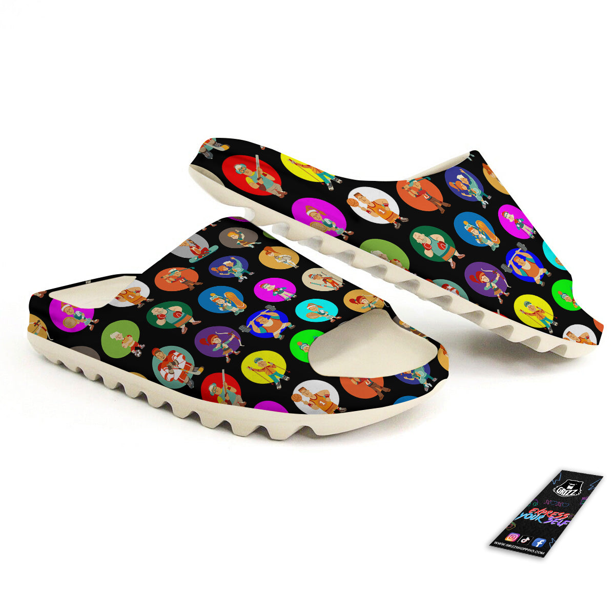 Sport Colorful Print Pattern Sandals-grizzshop