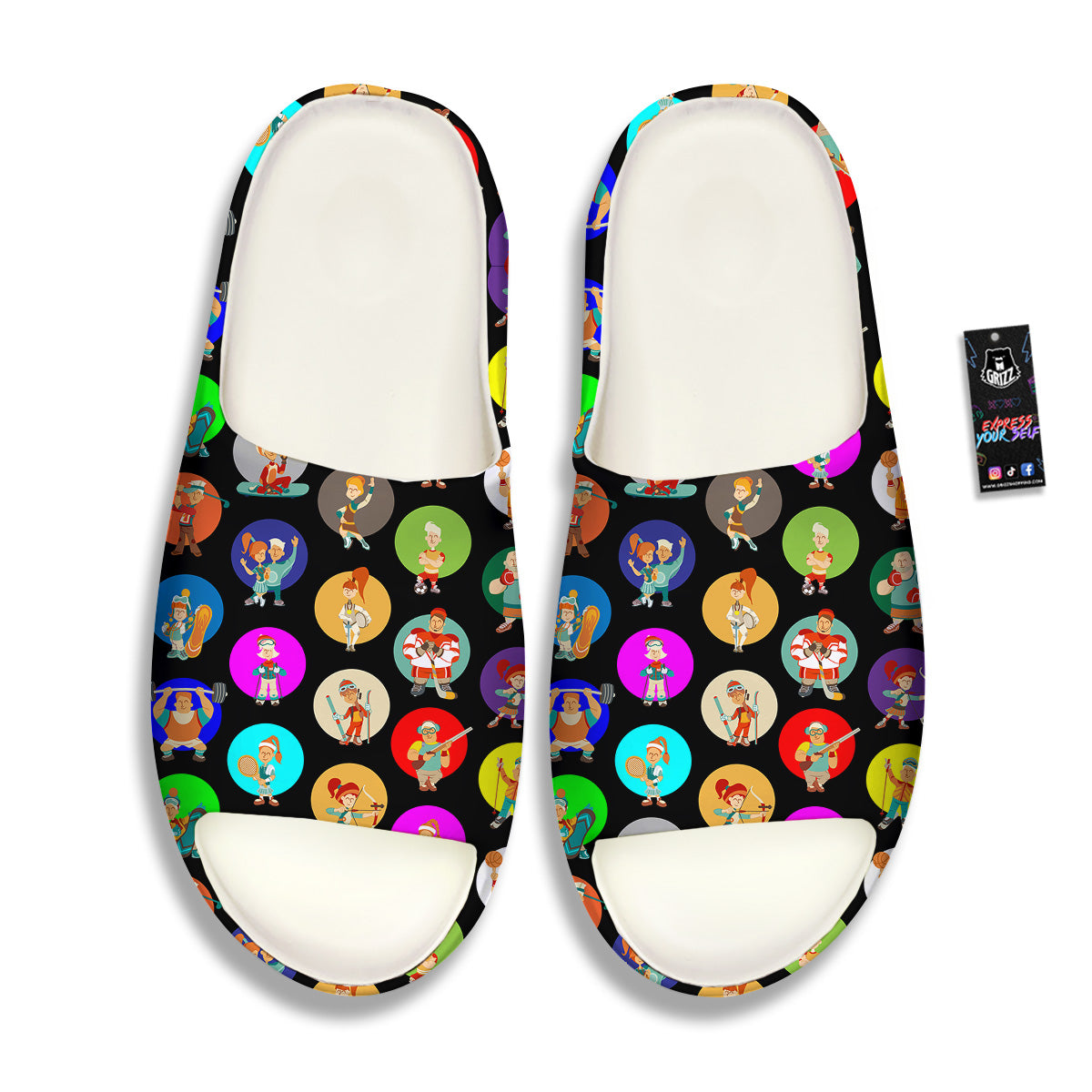Sport Colorful Print Pattern Sandals-grizzshop