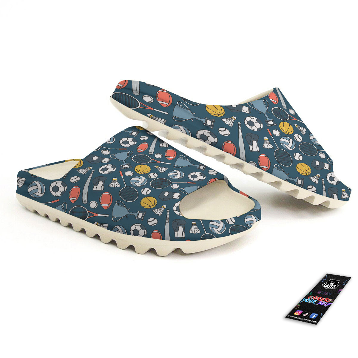 Sport Lacrosse Print Pattern Sandals-grizzshop
