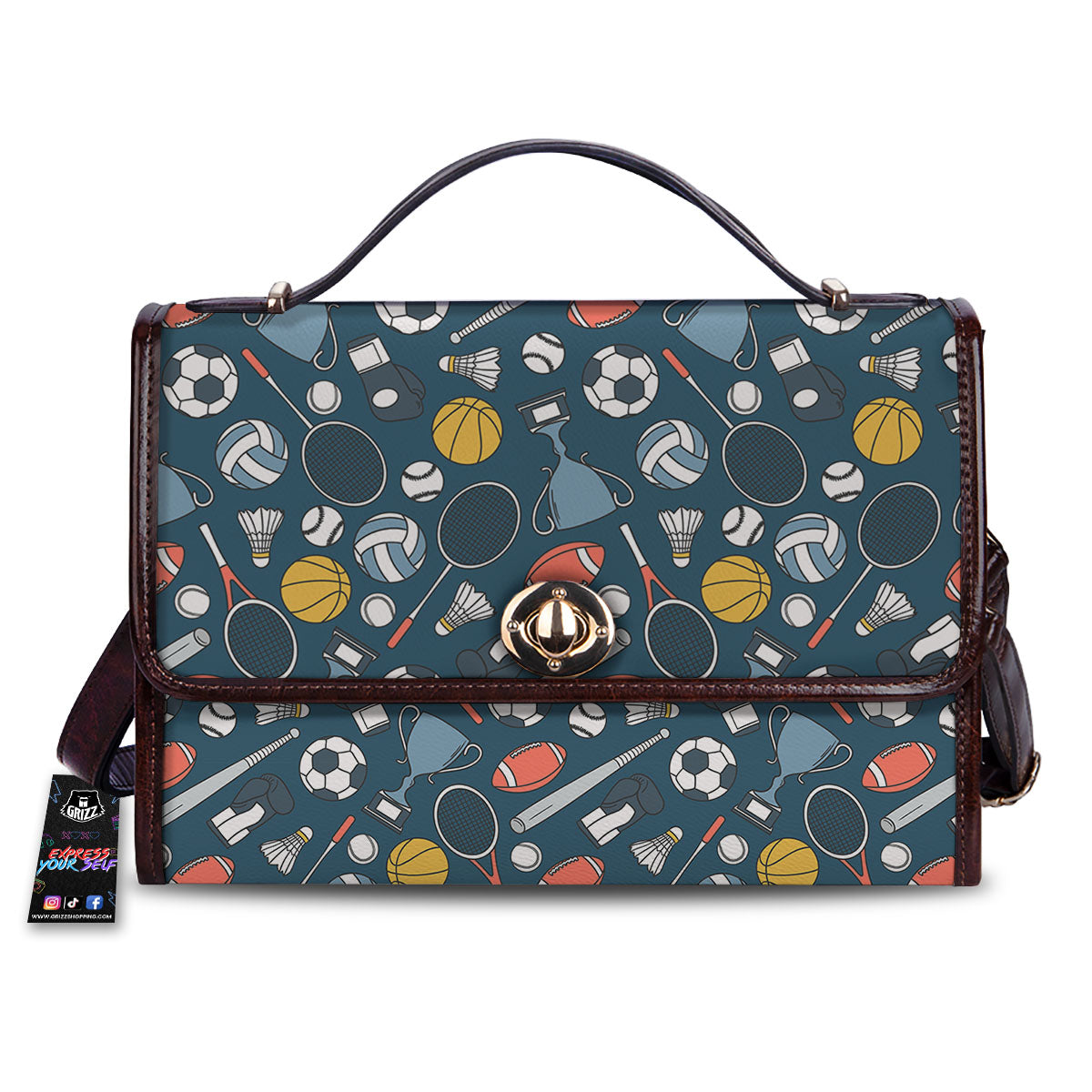 Sport Lacrosse Print Pattern Women's Satchel Bag