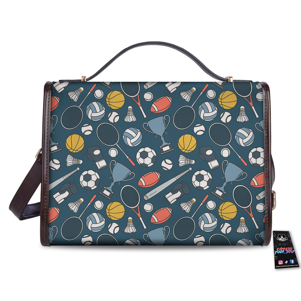 Sport Lacrosse Print Pattern Women's Satchel Bag