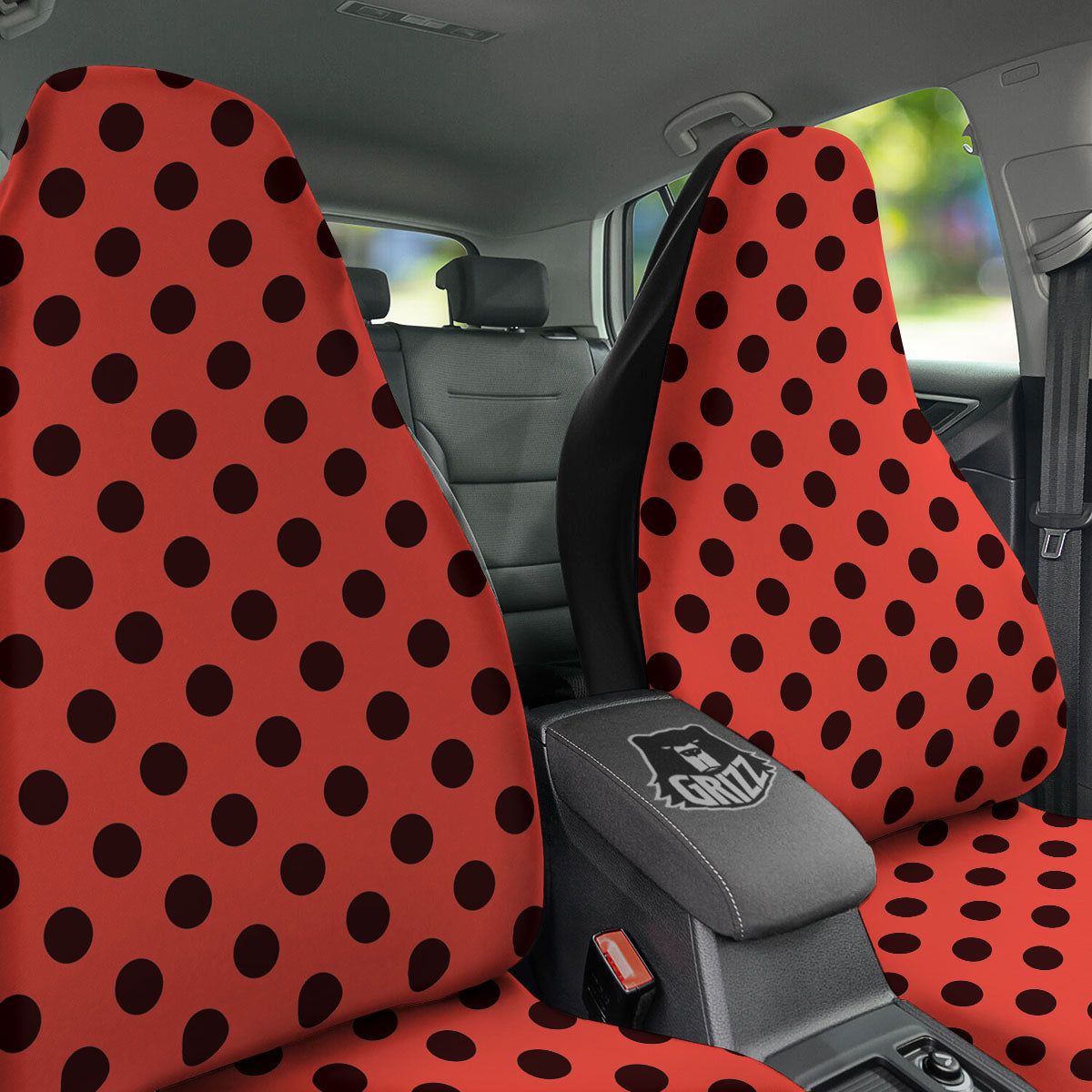 Spots Ladybug Print Pattern Car Seat Covers-grizzshop
