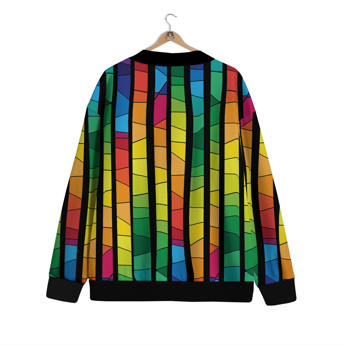 Square Stained Glass Mosaic Print Cardigan-grizzshop