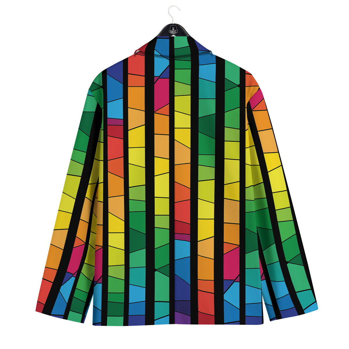 Square Stained Glass Mosaic Print Men's Sport Coat-grizzshop