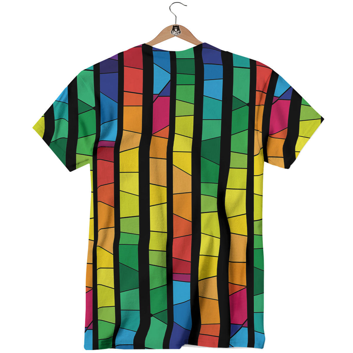 Square Stained Glass Mosaic Print T-Shirt-grizzshop
