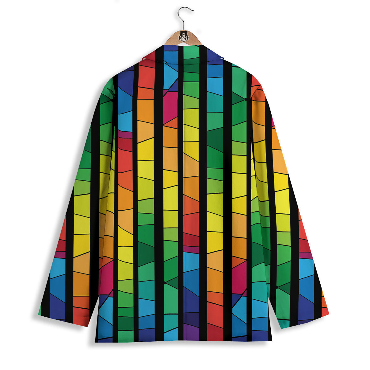 Square Stained Glass Mosaic Print Women's Blazer-grizzshop
