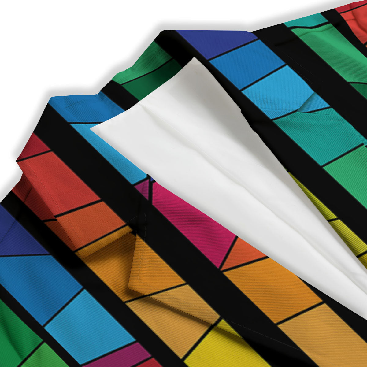 Square Stained Glass Mosaic Print Women's Blazer-grizzshop