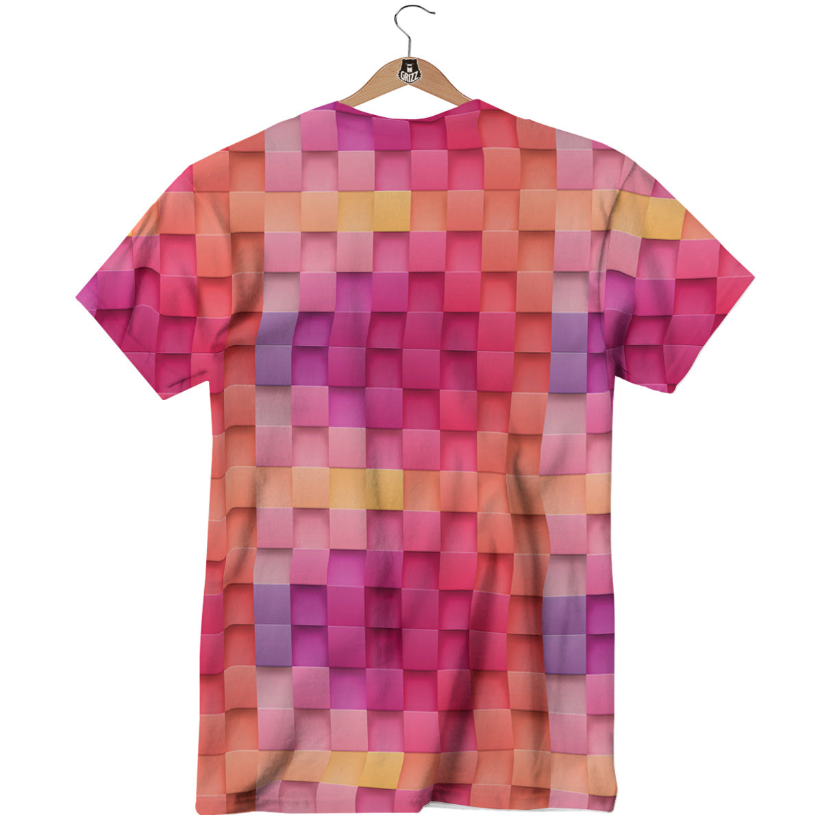 Square Tile 3D Colorful Print Pattern T-Shirt-grizzshop