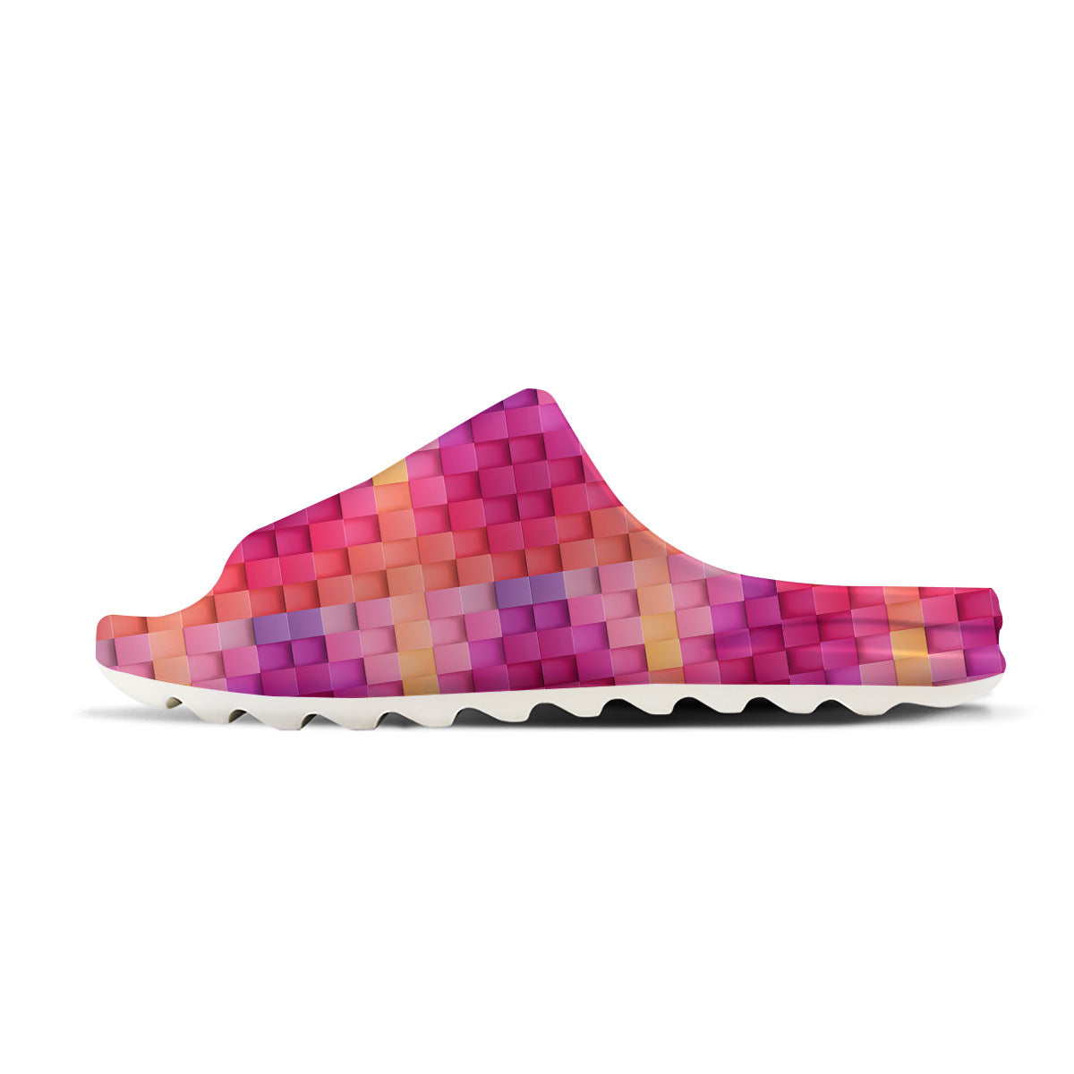 Square Tile 3D Colorful Print Pattern Sandals-grizzshop