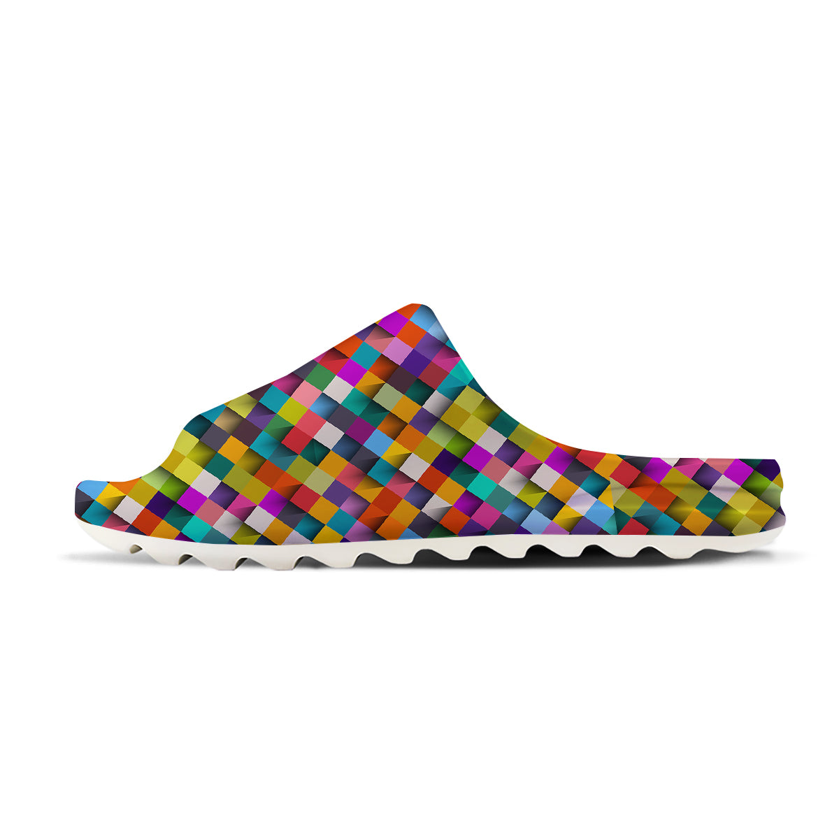 Squares 3D Colorful Print Pattern Sandals-grizzshop