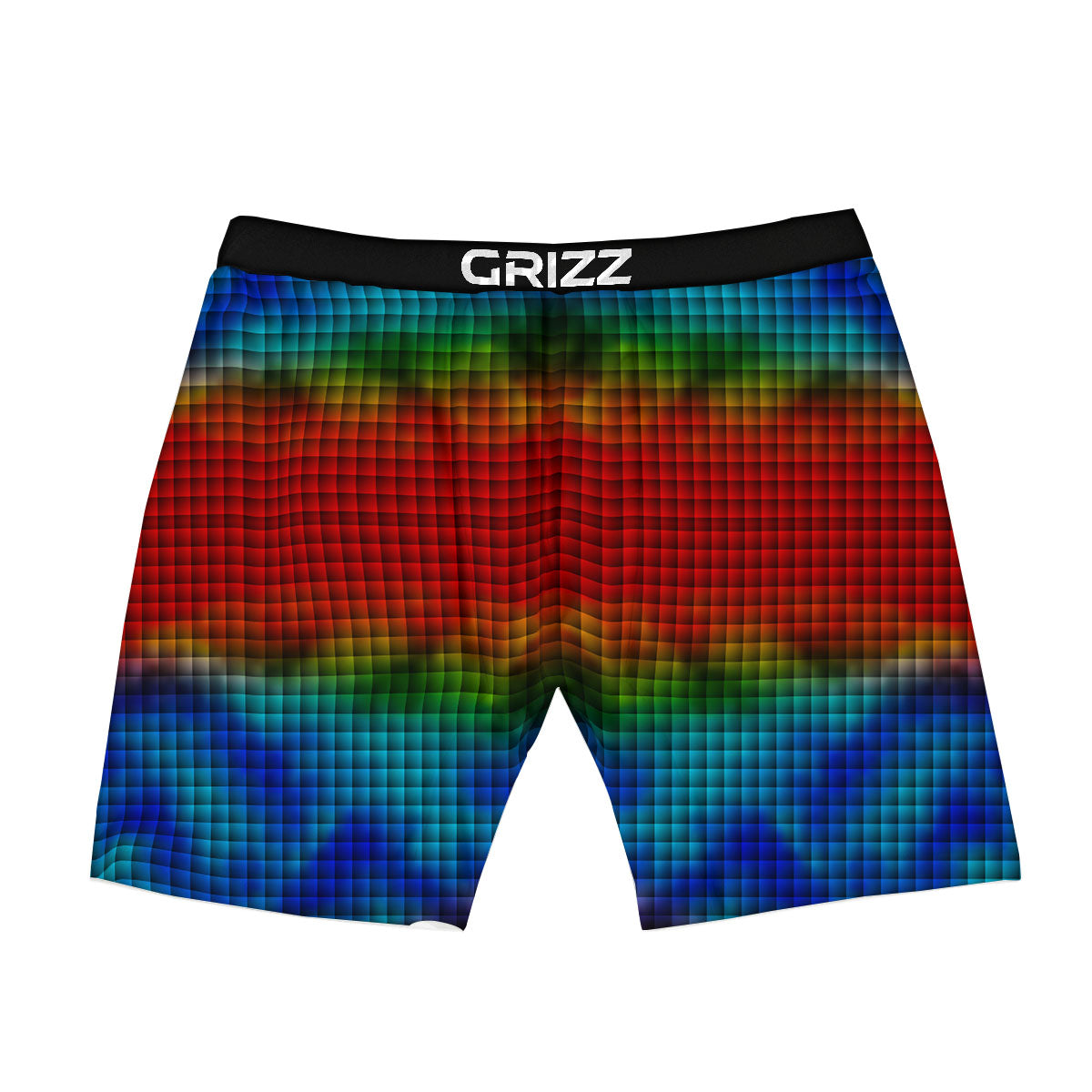 Squares Rainbow Print Pattern Boxer Briefs-grizzshop