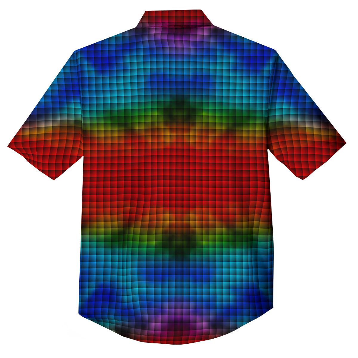 Squares Rainbow Print Pattern Button Up Shirt-grizzshop
