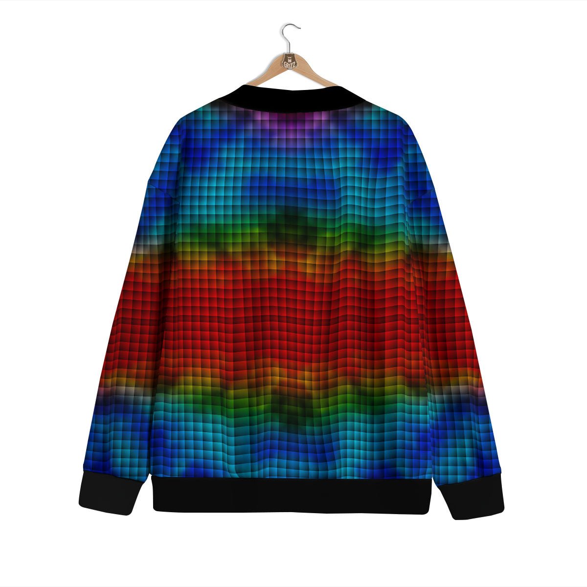 Squares Rainbow Print Pattern Cardigan-grizzshop