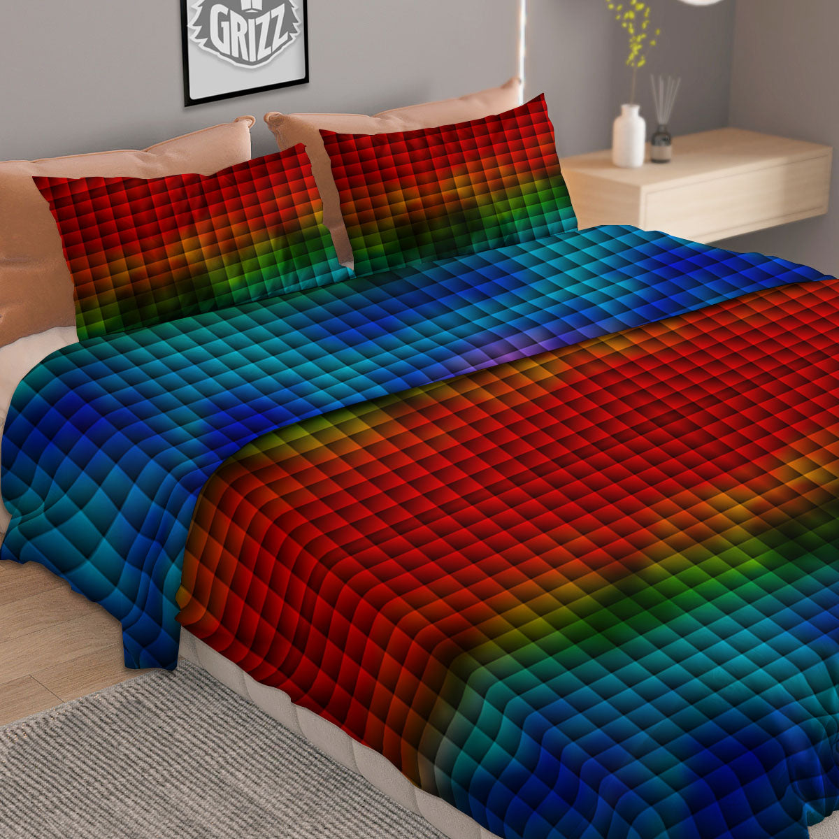 Striped Yellow And White Print Pattern Duvet Cover Bedding Set